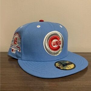 Chicago Cubs 1990 ASG Patch Baby Blue Silver UV New Era Fitted Hat Cap 7 1/8 NWT